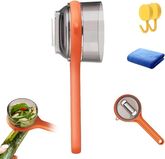Peeling Knife with Storage Box, 2026 New with Box Storage Kitchen Special Fruitpeeler, Fruit and Vegetable Peeler with Container, Double-Sided Stainless Steel Peeler Gadgets | Easy to Use (Orange)