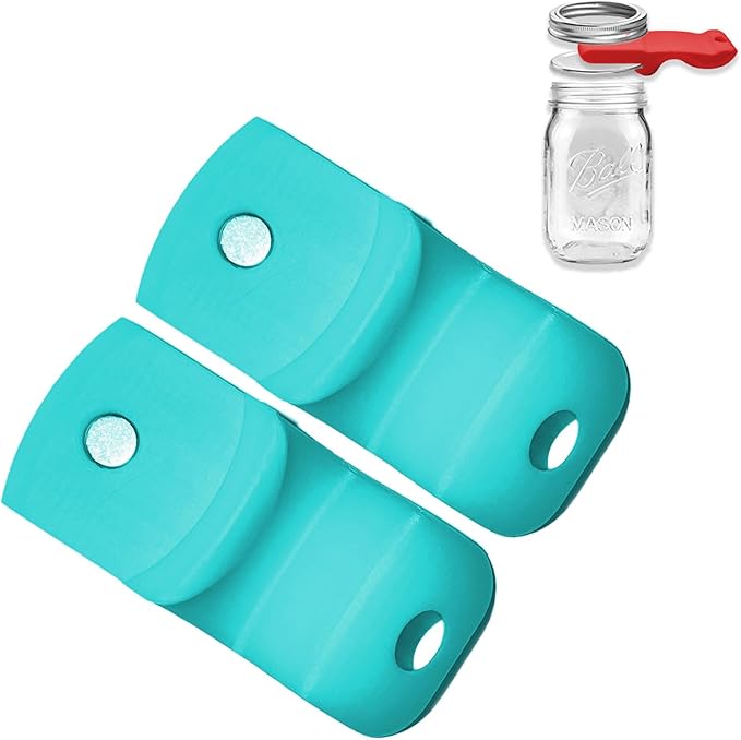 2pcs Canning Jar Opener with Magnets Mason Jar Opener Canning Tool Releases Vacuum Seal on Wide Mouth and Regular Mouth Lids (Blue)