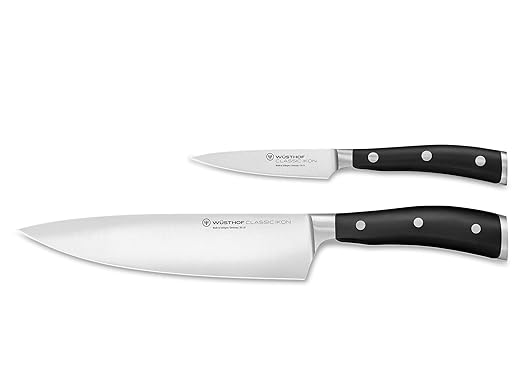 WÜSTHOF Classic IKON 2-Piece Chef's Knife Set, Black
