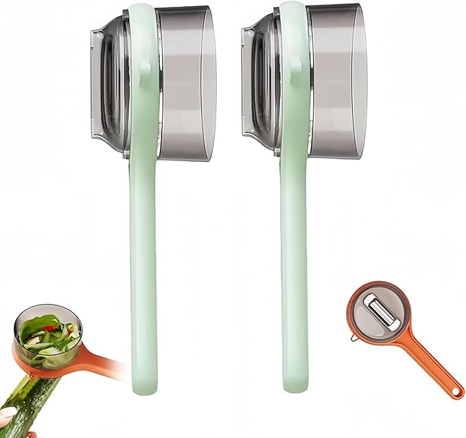 New with Box Storage Kitchen Special Fruitpeeler,Veggie Peeler with Container,Multi Functional,Easy to Carry,Suitable for Various Fruits and Vegetables (Green+Green)