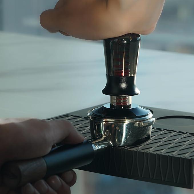 IKAPE 53.3MM Semi-Transparent Coffee Tamper for Espresso, Spring Calibrated with Threaded Premium Stainless Steel Base, Suitable for 54mm Breville Bottomless Portafilters(New Upgrade)