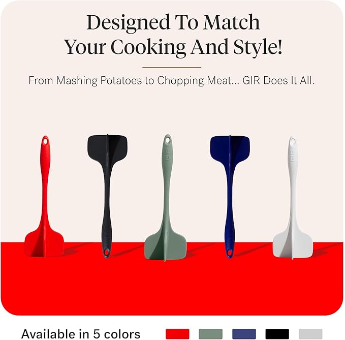 GIR: Get It Right Premium Silicone Quad Meat Chopper - 4 Blade Design - Kitchen Tools Meat Smasher for Ground beef, Potato Mash and Hamburger - Ultimate - 12 IN, Red
