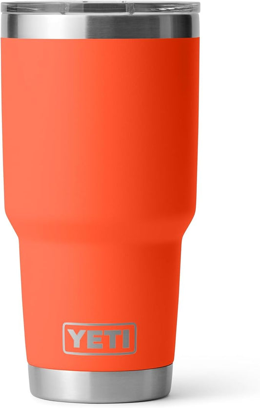 YETI Rambler 30 oz Tumbler, Stainless Steel, Vacuum Insulated with MagSlider Lid, Papaya