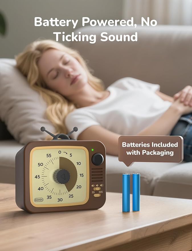 LIORQUE Visual Timer for Kids with Pause Function, 60-Minute Countdown Timers for Classroom Office Kitchen with Silent Operation, Kids Timer for Teaching
