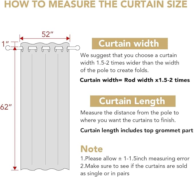 H.VERSAILTEX Decorative Linen Kitchen Curtains linen Curtains 63 inches Long Bedroom Window Treatments for Living Room Rich Linen Curtain Panels and Drapes, Nickel Grommet, Heathered Natural, 2 Panels
