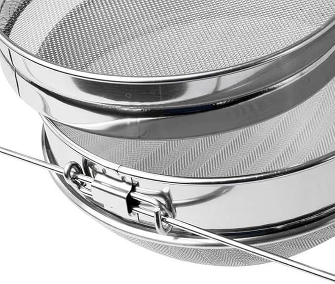 Stainless Steel Honey Strainer, Double Sieve Honey Filter Bee Keeping Equipment Filter Honey Extractor Equipment for 5 Gallon Bucket Honey