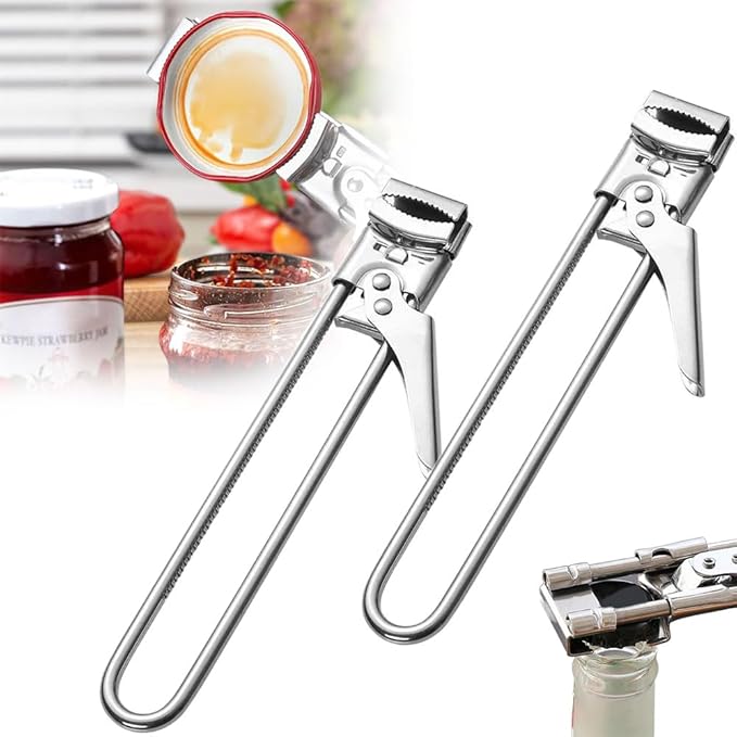 Jar Opener for Weak Hands, 2026 New Adjustable Stainless Steel Jar Opener Multifunctional Can Opener, Jar Lid Opener for Weak Hands, Jar Lid Gripper Bottle Opener Kitchen Accessories (2)