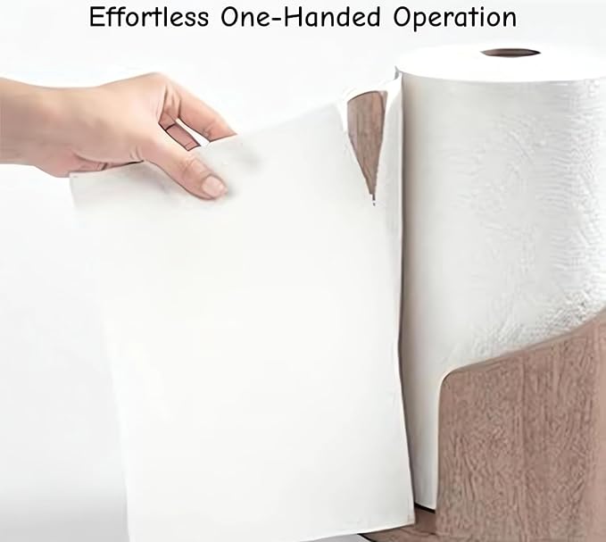 Mountain Paper Towel Holder, 2026 New Wooden Mango Wood Stand with Iron Base, One-Handed Operation, Fits Jumbo Rolls, Modern Countertop Towel Holder for Kitchen & Bathroom (Black)