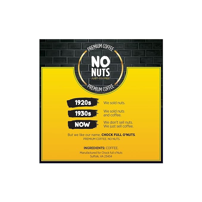 Chock Full o'Nuts Heavenly Hazelnut Coffee, Compatible with K-Cup Pods, 12 CT (Pack of 2)