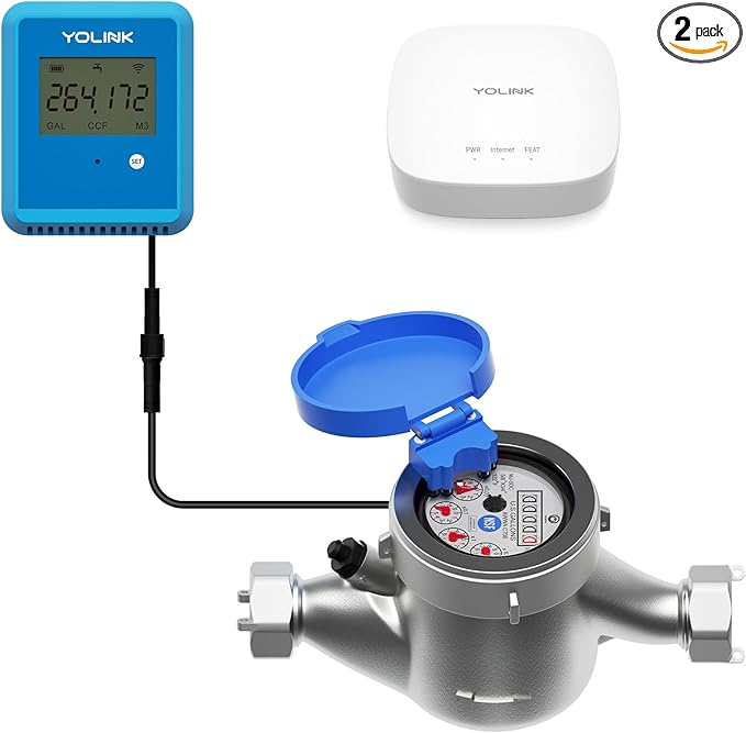 YoLink FlowSmart NSF Water Meter, Smart Water Usage Monitor and Water Leak Detection: 1.5 Inch Advanced Smart Home Water Meter, Hub Included