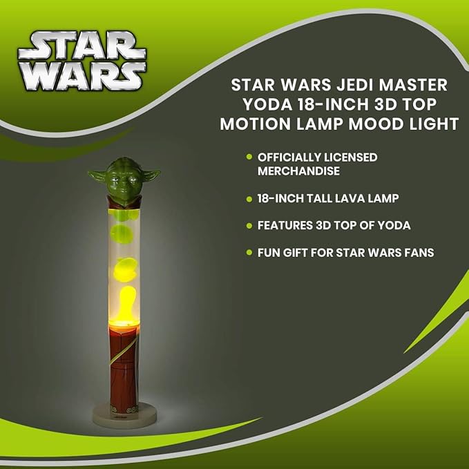 Star Wars Jedi Master Yoda 18-Inch 3D Top Motion Lamp, Mood Light