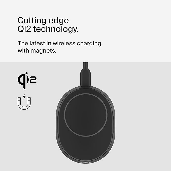 Belkin Convertible Magnetic Charging Stand 15W - MagSafe-Compatible Qi2-Certified Wireless Charging Station, iPhone Charger for Apple iPhone 16 Series, Airpods Pro, & More - Black (No PSU Included)