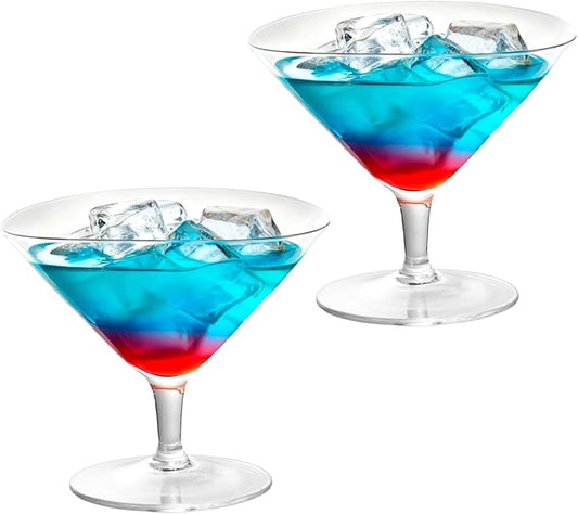 KAMMAK Martini Glasses Set of 2, 5.41 oz Clear Crystal Cocktail Glasses with Stem, Reusable Cocktail Glassware for Wedding Birthday Party, Bar, Margarita, Whiskey, Gin, Tequila, DS05
