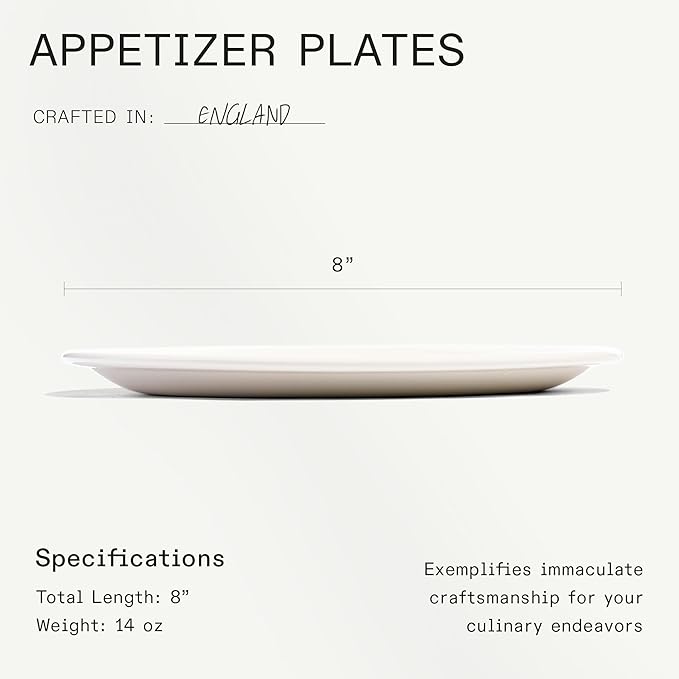 Made In Cookware - Set of 4 - Appetizer Plates - White - Porcelain England
