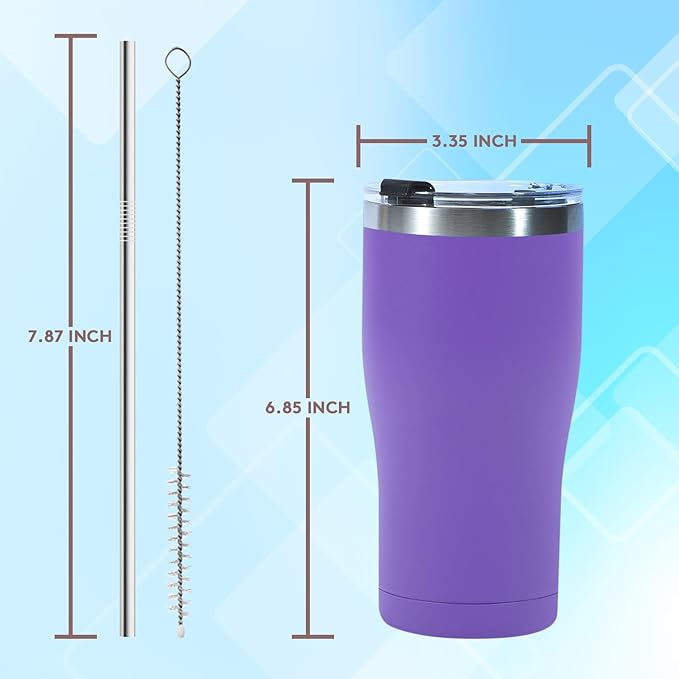 Dongni 20oz Tumbler with Lid Stainless Steel Tumblers Bulk, Double Wall Vacuum Insulated Coffee Travel Mug Powder Coated Tumbler（Black 16 pack）