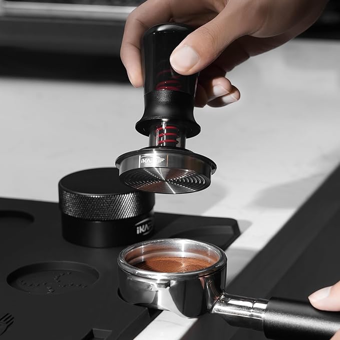 IKAPE 53.3MM Semi-Transparent Coffee Tamper for Espresso, Spring Calibrated with Threaded Premium Stainless Steel Base, Suitable for 54mm Breville Bottomless Portafilters(New Upgrade)