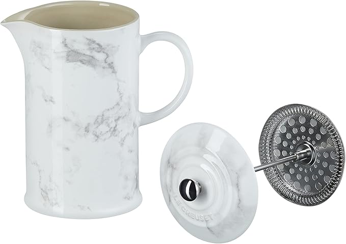 Le Creuset Stoneware 34 oz. French Press, Marble Collection