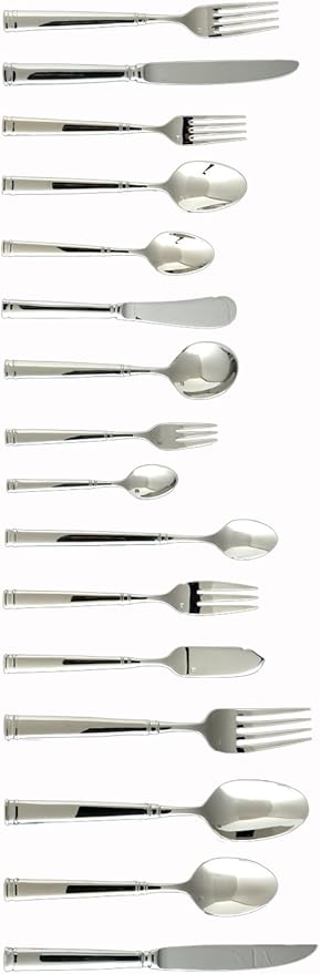 Fortessa Bistro 18/10 Stainless Steel Flatware Solid Handle Table Knife, Set of 12, Silver