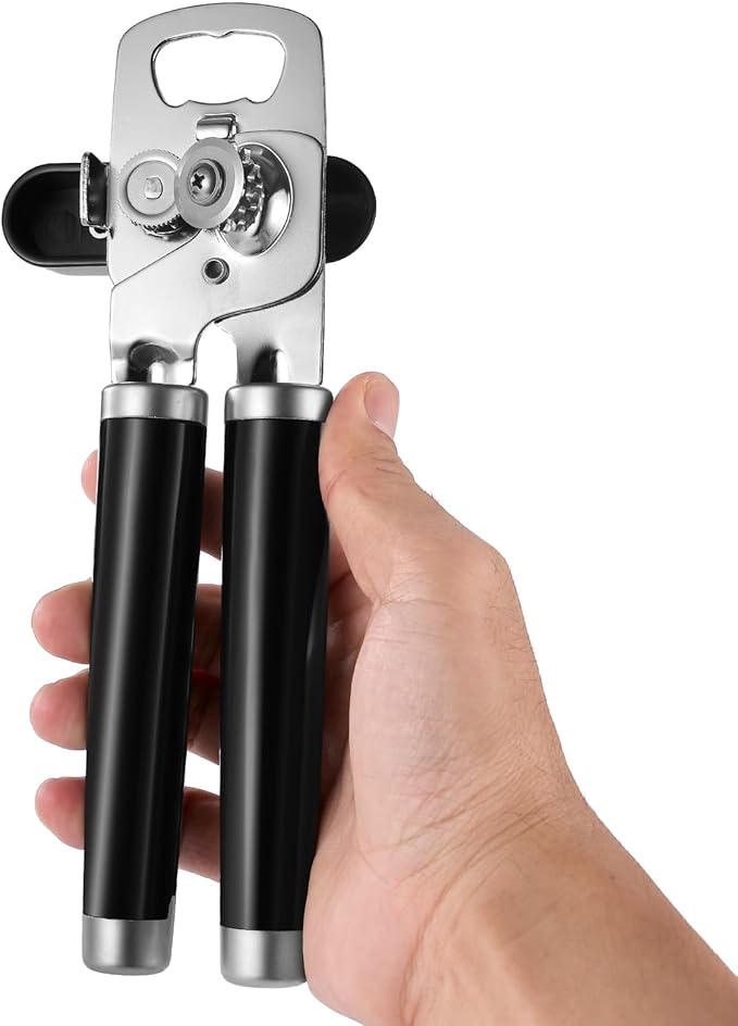 Smooth Edge Can Opener with Ergonomic Handles, Leaves No Sharp Edges, Dishwasher Safe & Easy to Clean, Rust-Resistant Stainless Steel