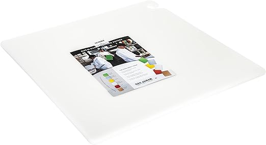 San Jamar CB242434WH Cut-N-Carry Co-Polymer Cutting Board, 24" Length x 24" Width x 3/4" Thick, White