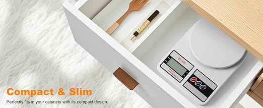 Digital Kitchen Scale 22lb/10kg Capacity, Stainless Steel Food Scale with oz/g Units | Replaceable Battery Power | Ideal for Meal Prep, Cooking, Baking