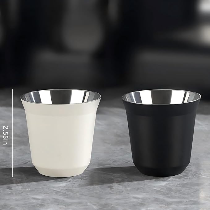 Yozuxan color espresso coffee cups-2 in red and green |304 material | Perfect for tasting coffee, parties, family bars and cafes | Strong Christmas atmosphere.