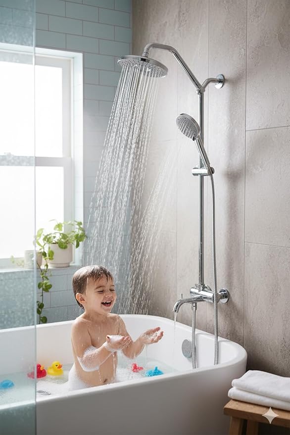 Shower Head with Filters - High Pressure Shower Filter Heads for Hard Water with Handheld - Dual Filtration Removes Chlorine, Fluoride, Heavy Metals (Chrome)