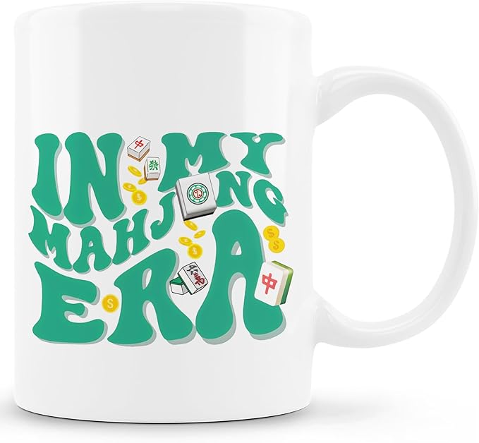 in My Mahjong Era Mug, Mahjong Gifts for Women Coffee Cup Ceramic, Gift for Mah Jong Players Lovers, Mah Jong Accessories Ceramic Coffee Tea Mug 11 oz