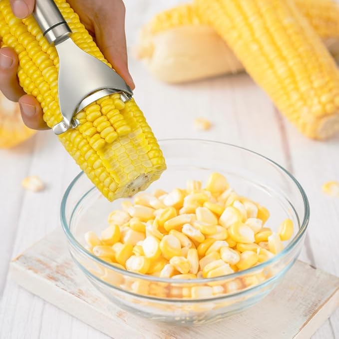 Stainless Steel Corn Cob Stripper, Kitchen Corn Peeler Tool, 3-Pack Corn Remover Handy Kitchen Tool For Cut The Corn Kernels Off The Cob