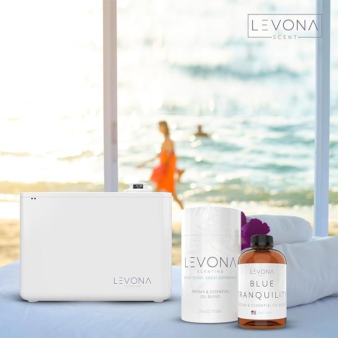 Levona Scent Essential Oil - Fresh Aroma for Home, Office, Hotel & Spa, Perfect in Humidifiers and Diffusers, Luxury Fragrance, with Coastal Breeze & Citrus Notes - 700ml/ 23 fl oz, Blue Tranquility