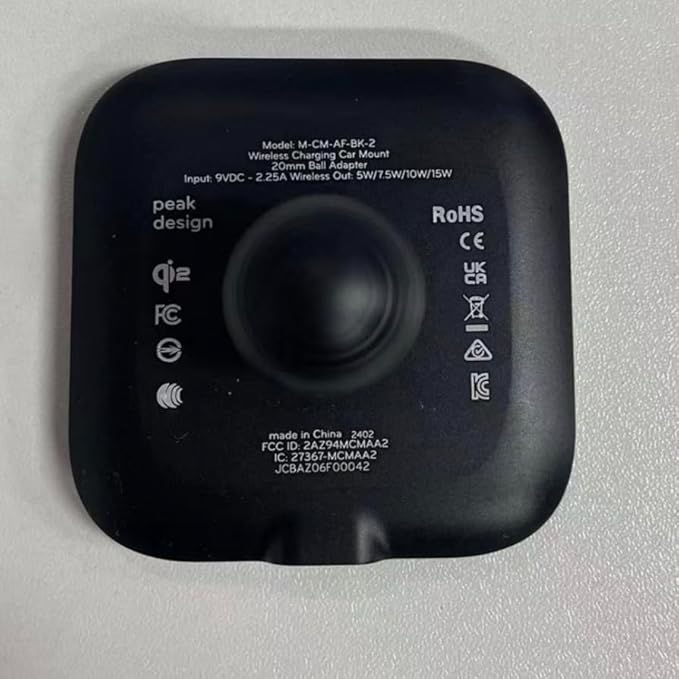 Peak Design Mobile 20mm Ball Adapter Wireless Charging Qi2 (Non-Locking M-CM-AF-BK-2)