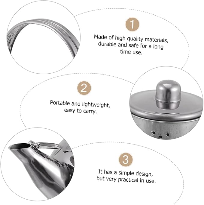ABOOFAN Stainless Steel Teapot Filter Screen Thicken Tea Kettle for Induction Electric and Gas Stoves for Brewing Tea and Capacity Elegant Silver Design