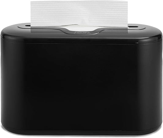 Multifold Paper Towel Dispenser Countertop - Compact Folded Paper Towel Holder for Kitchen/Bathroom, Black Space-Saving Design, Compatible with Marathon Folded Paper Towel