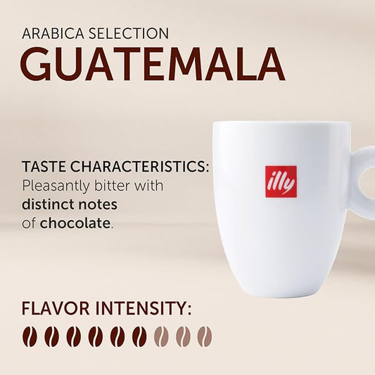 illy Whole Bean Coffee - Perfectly Roasted – Guatemala Dark Roast - with Notes of Chocolate – Complex & Balanced - 100% Arabica Beans - No Preservatives – 8.8 Ounce