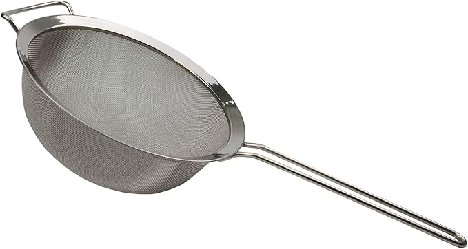 SAMMART Stainless Steel Mesh Strainer/Colander with Handle - Round Sieve with Wider Hoop (1, 9 inches)