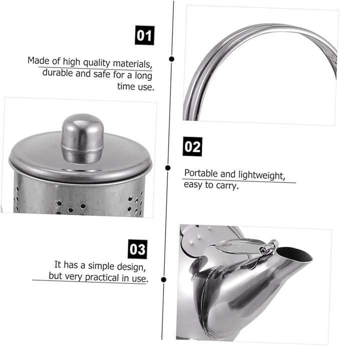 ABOOFAN Stainless Steel Teapot Filter Screen Thicken Tea Kettle for Induction Electric and Gas Stoves for Brewing Tea and Capacity Elegant Silver Design
