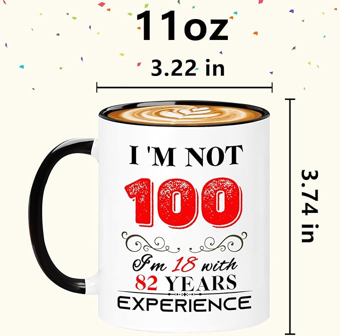 1925 100th Birthday Mug for Women Men, Turning 100 Year Old Birthday Gifts for Mom, Dad, Grandma, Grandpa, Wife, Husband, Uncle, Aunt, Sister, Best Friends, Coworkers, Her, Him, 11oz Coffee Cup
