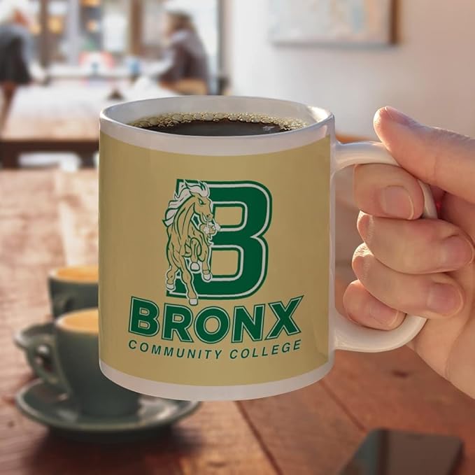 Bronx Community College Primary Logo Ceramic Coffee Mug, Novelty Gift Mugs for Coffee, Tea and Hot Drinks, 11oz, White