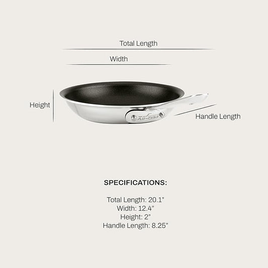 All-Clad D3 Pro Nonstick 3-ply Bonded Cookware, Fry Pan, 12 inch