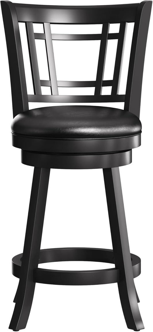 Hillsdale Fairfox 24.5" Wood Swivel Counter Height Stool, Black