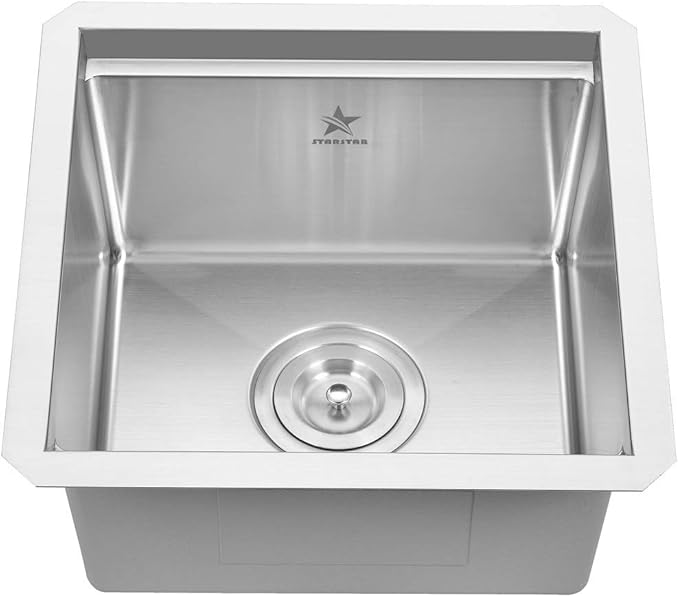 STARSTAR Workstation Ledge Undermount Single Bowl 304 Stainless Steel Kitchen Sink, With Grid, Cutting Board (15 x 15)