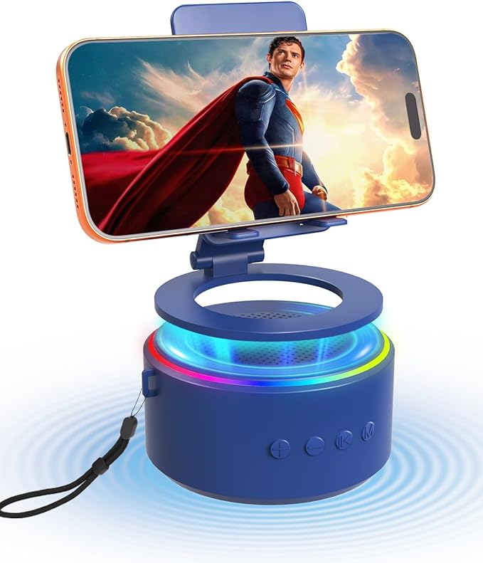 Gifts for Christmas Men Women, Cell Phone Stand with Wireless Bluetooth Speaker, Him Husband Boyfriend Xmas Anniversary Birthday Gifts from Wife, Stocking Stuffer for Men (A-Blue)