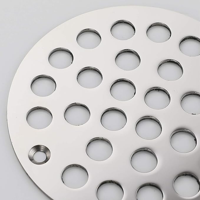 4 Inch Screw-in Shower Strainer Drain Cover Replacement Floor Strainer Floor Drain，Chrome