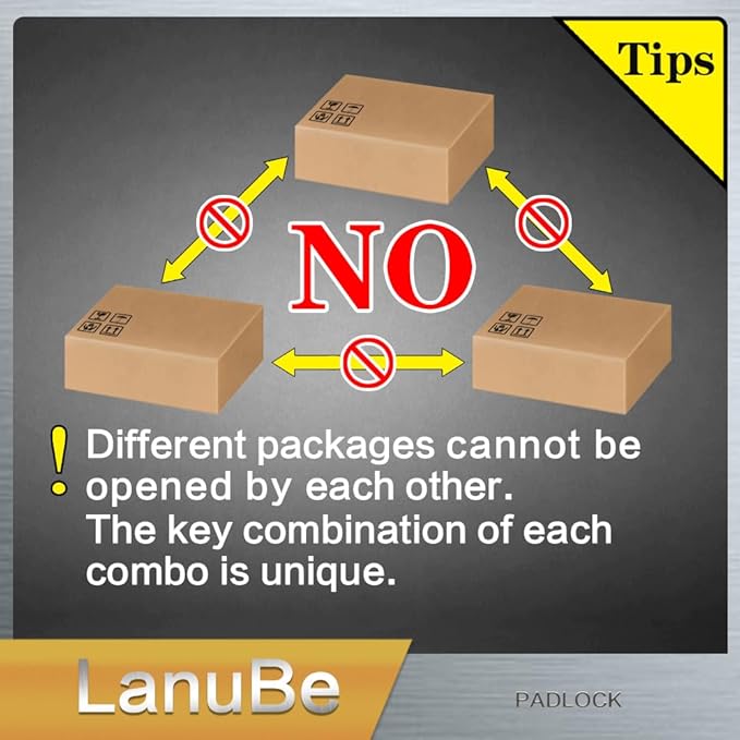 LanuBe Lock Laminated keyed Padlock (1-9/16", 40mm), keyed Alike Locks, Normal Shackle, Pack of 24