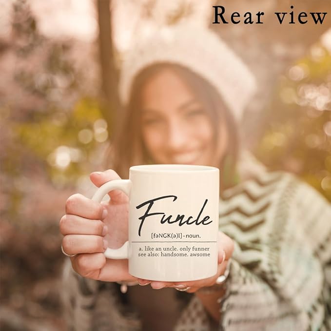 QUICQOD Funcle Definition Coffee Mug,Uncle Gifts from Niece Nephew,Uncle Gifts for Men,Best Uncle Ever Gift Ideas,Father's Day Birthday Mug Gifts for Uncle,11 Oz