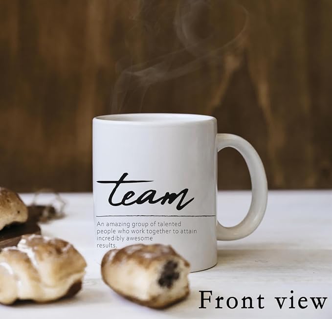 QUICQOD Team Gifts for Employees,Team Definition Ceramic Mug,Employee Appreciation Gifts for Coworkers Colleague Boss,Teamwork Thank You Gifts Christmas Birthday Thanksgiving White Coffee Mug,11 Oz