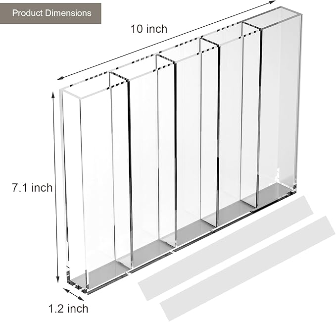 Straw Holder for Cabinet Door, Clear Acrylic Straw Holder Fits Different Lengths, Fully Enclosed Design for Neat Cabinet Organization