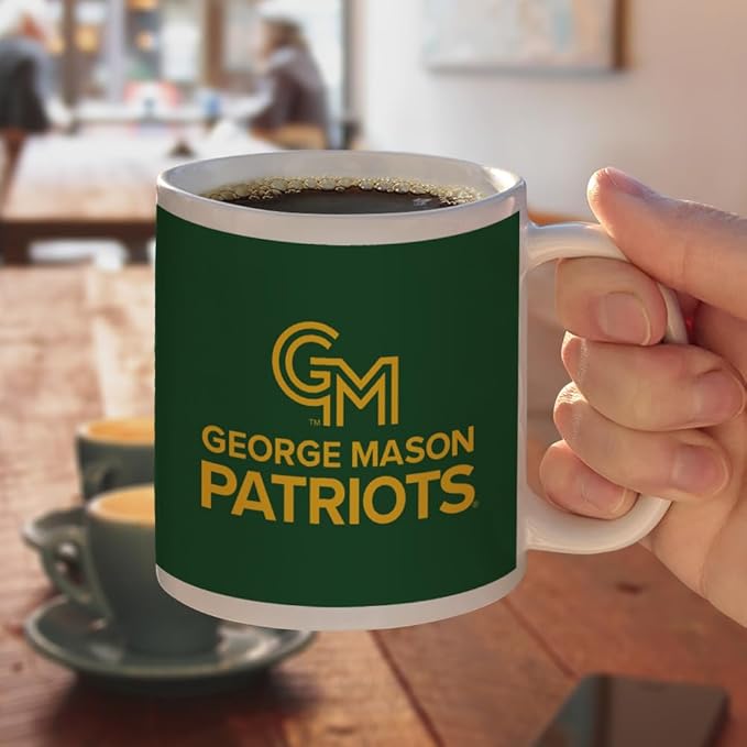 George Mason University Primary Logo Ceramic Coffee Mug, Novelty Gift Mugs for Coffee, Tea and Hot Drinks, 11oz, White