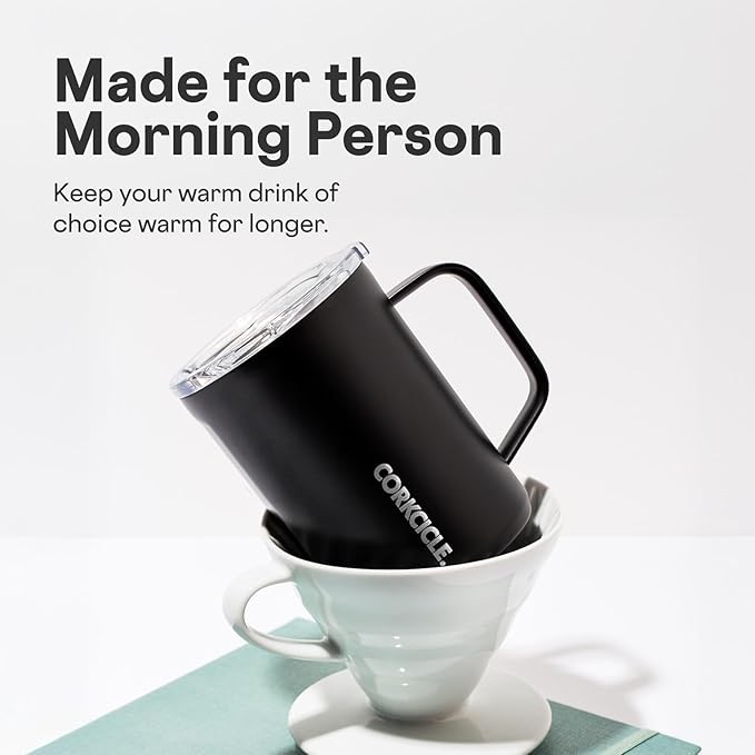 Corkcicle x Rifle Paper Co. Triple Insulated Coffee Mug with Lid & Handle - Keeps Beverages Hot for 3+ Hours - Gift for Mom - Great for Mother's Day or Christmas - 16 oz - Mint Lively Floral
