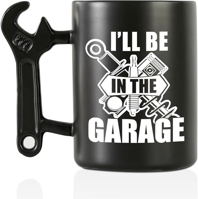 Onebttl Car Gifts For Men, Women, Dad, Mechanic - 13.5oz/400ml Ceramic Wrench Coffee Mug - Garage